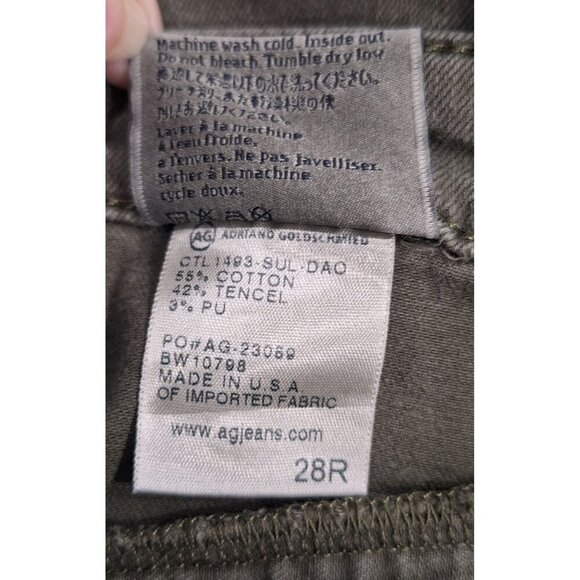 EUC AG Adriano Goldschmied The Moto Legging in Olive Green/Size 28 - Picture 6 of 7